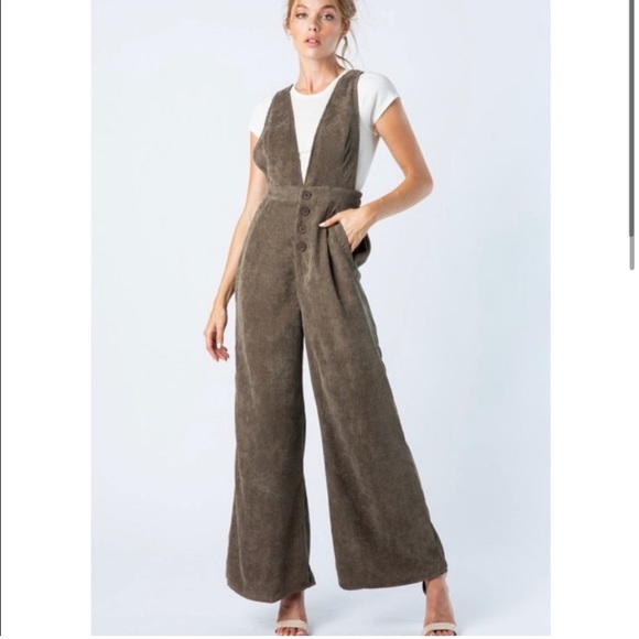 Corduroy Jumpsuit Overalls - Picture 2 of 3